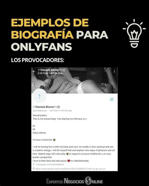 que poner en mi biografia de onlyfans|Consejos y Ejemplos para Crear una Biografía。